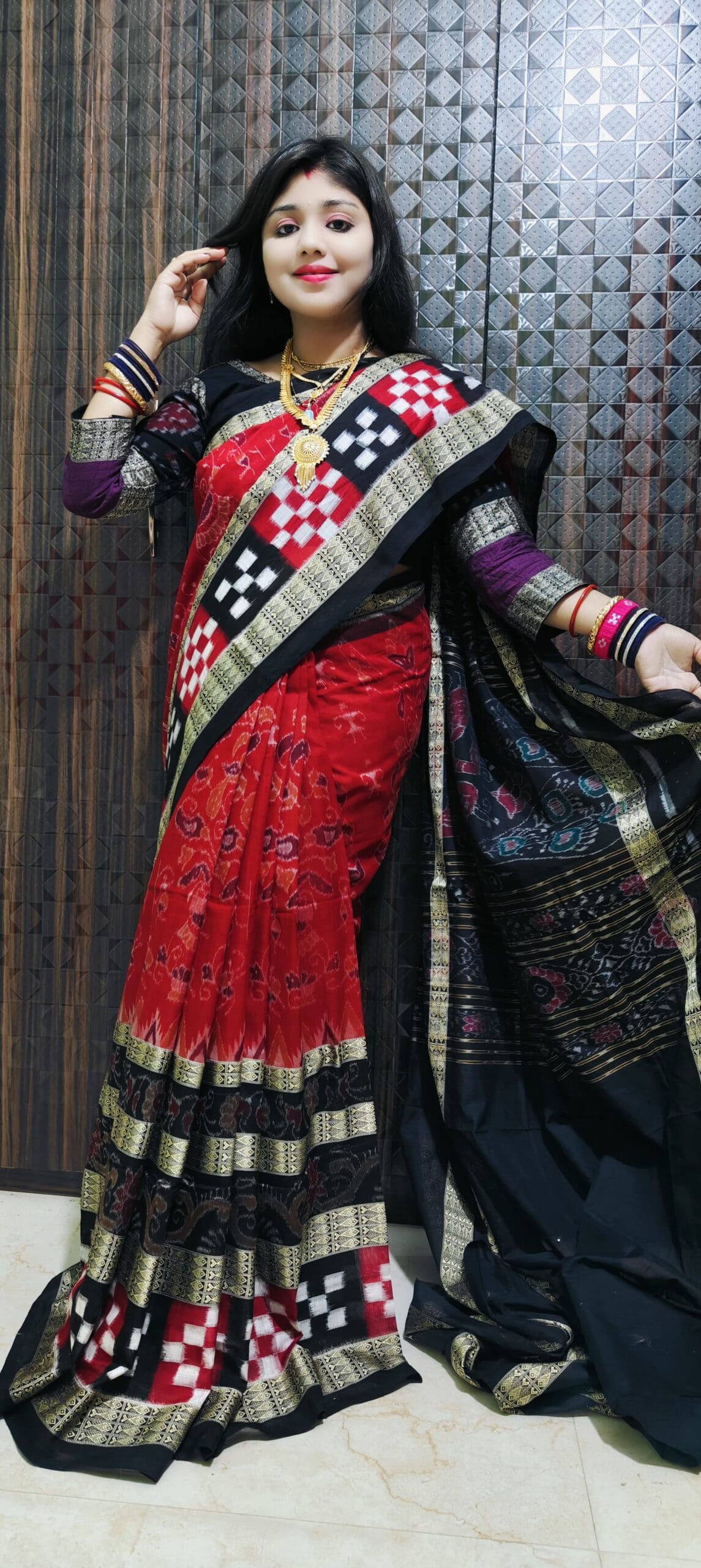 Sambalpuri saree with sapta disign - Image 3
